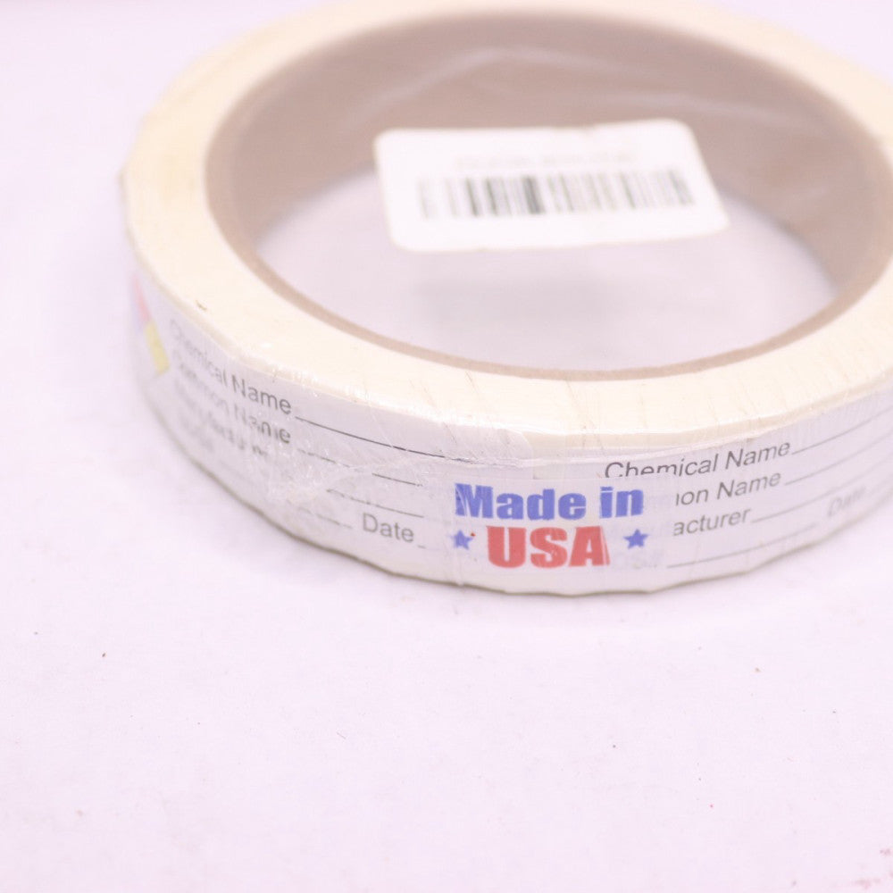 Removable Adhesive HMIG Label w/ 4 Color Imprint Chemical Name 2-1/2" L x 3/4" W