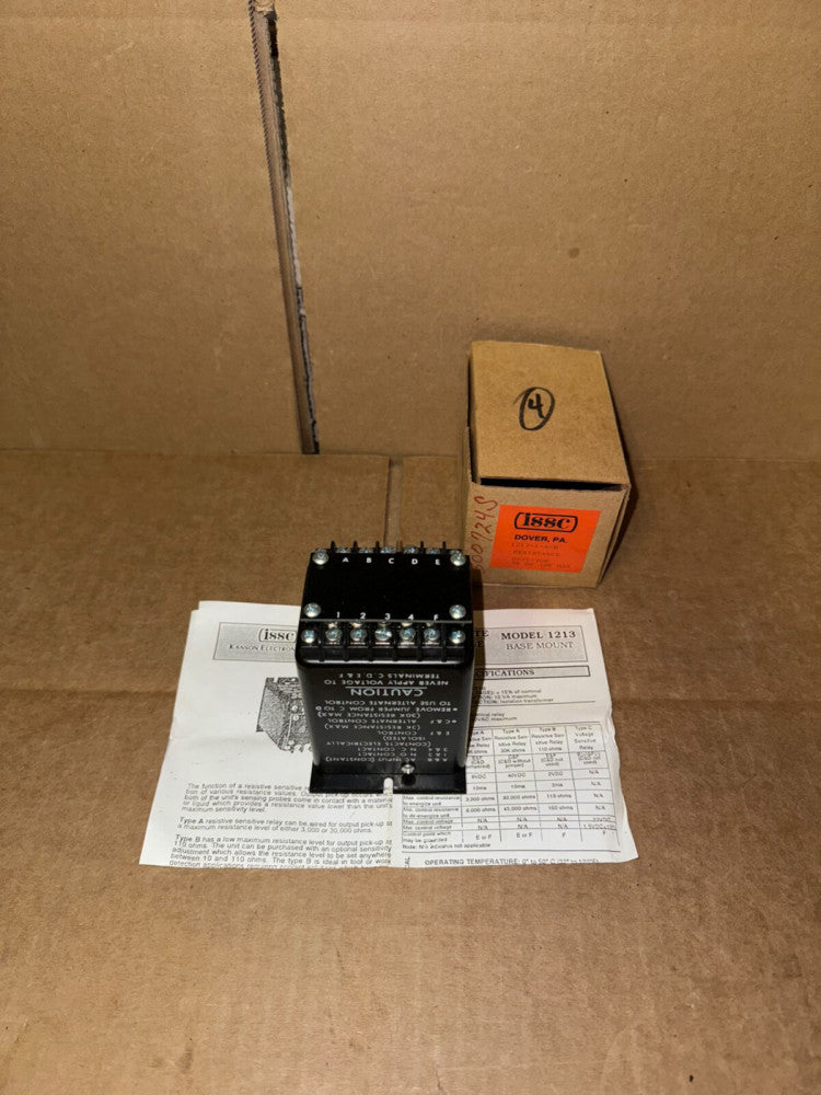 ISSC KANSON ELECTRONICS 1213-1-A-B TIMING RELAY, 120 VAC, NEW-OPEN BOX!
