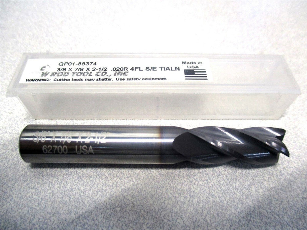 New (QP01-55374) 3/8 x 3/8 x 7/8 x 2-1/2 4-Flute SE SF Square End Mill