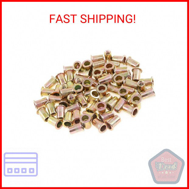 Keadic 150Pcs M6 Rivet Nuts Metric Zinc Plated Rivet Nut Carbon Steel Rivet Nut 