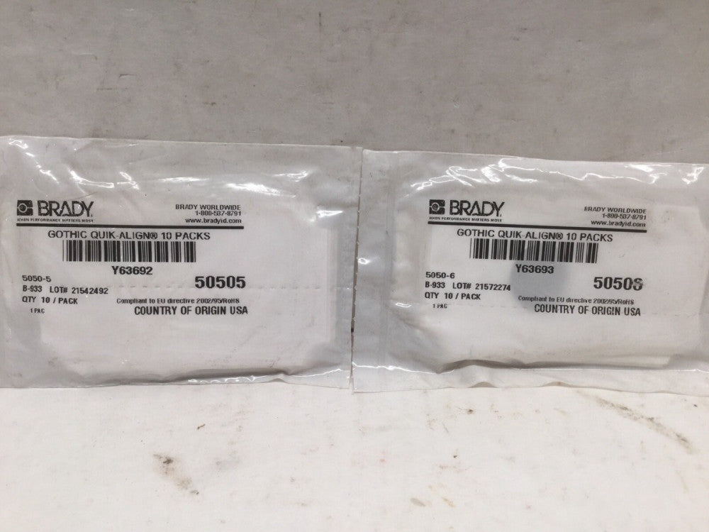 BRADY 5050-5 / 5050-6 Carded Number, 5 & 6 Black, 2" Character Height, 10 PK Ea