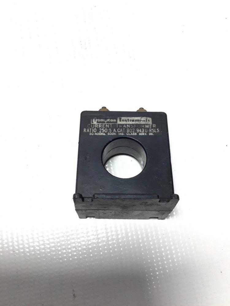 Crompton Instruments 802-943U-RSLS Current Transformer Ratio 250:5 600V 50/60Hz