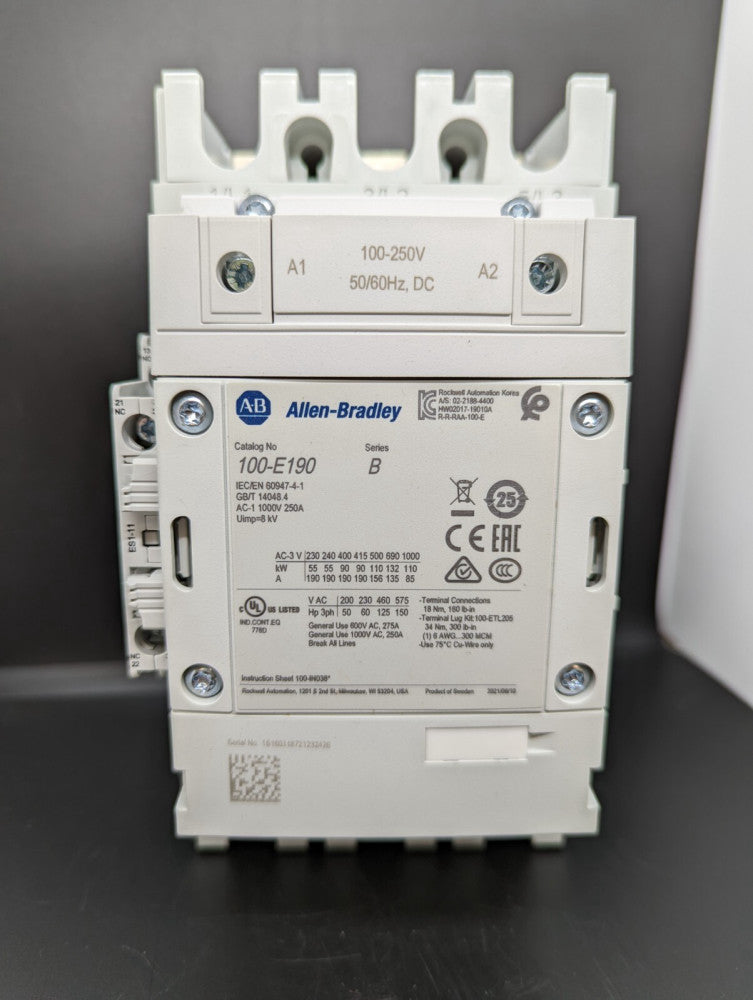 Allen Bradley 100-E190KD11 190A 100-250V DC Coil NEW IN BOX USA