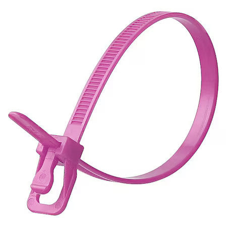 Retyz Evt-S08pr-Ta Cable Tie, 8 In L, 2.16 In Max Bundle Dia., Purple, Nylon
