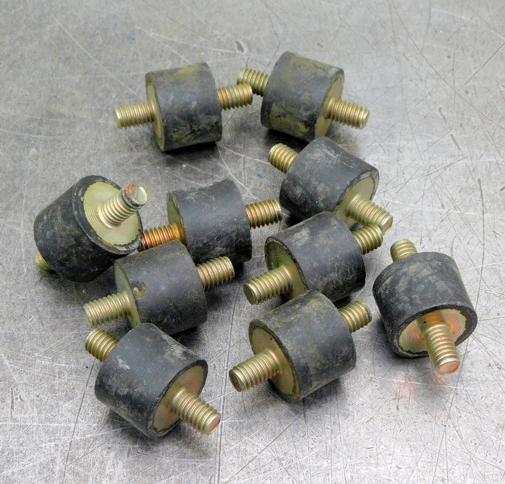 Vibration-Damping  Rubber Mounts  Mounting Feet 5/16" Coarse Lot of Ten (10)