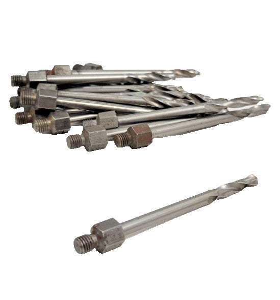 THREADED SHANK DRILL BITS HEX, 3/16", 3-3/8" OAL, 1-1/8" LOC, *LOT OF 15*