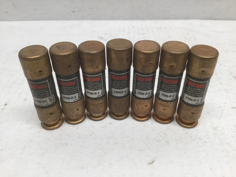 Cooper Bussmann FRN-R 8 FUSETRON Dual Element Time Delay Fuses (Lot of 7)