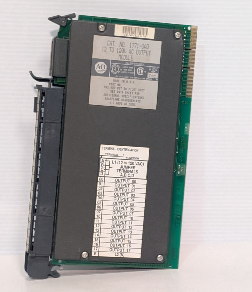 Allen Bradley 1771-OAD PLC Output Module, 12-120VAC, 10A, Made in USA