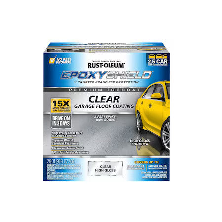 Rust-Oleum 292514 1 Gal Floor Coating Kit, High Gloss Finish, Clear, Solvent