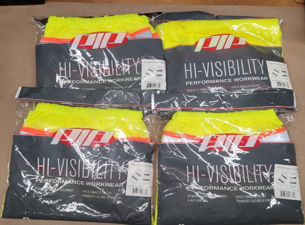Lot of 4 Pairs PIP 319-GT2-LY ANSI 107 Class E Gaiters Hi-Visibility