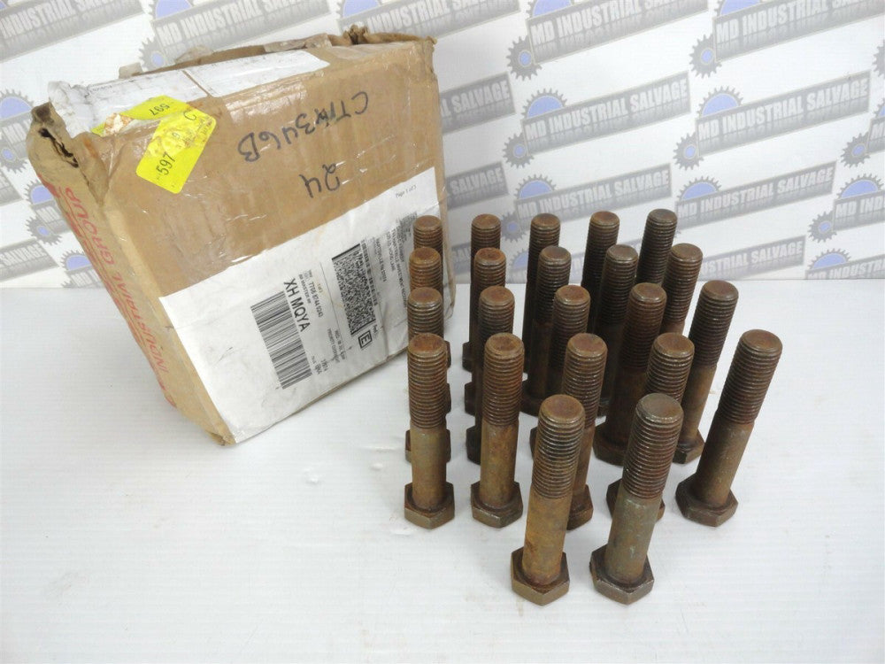BOX OF 22 - Hex Head bolts, 18‑8, 7/8"‑9 x 5", N14P3708, GRADE 8 (New Old Stock)