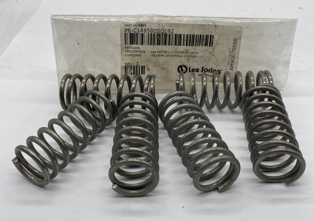 NEW Lee Spring P6-C148S80SQ192 Springs 3" Length 1.25"OD Lot of 6