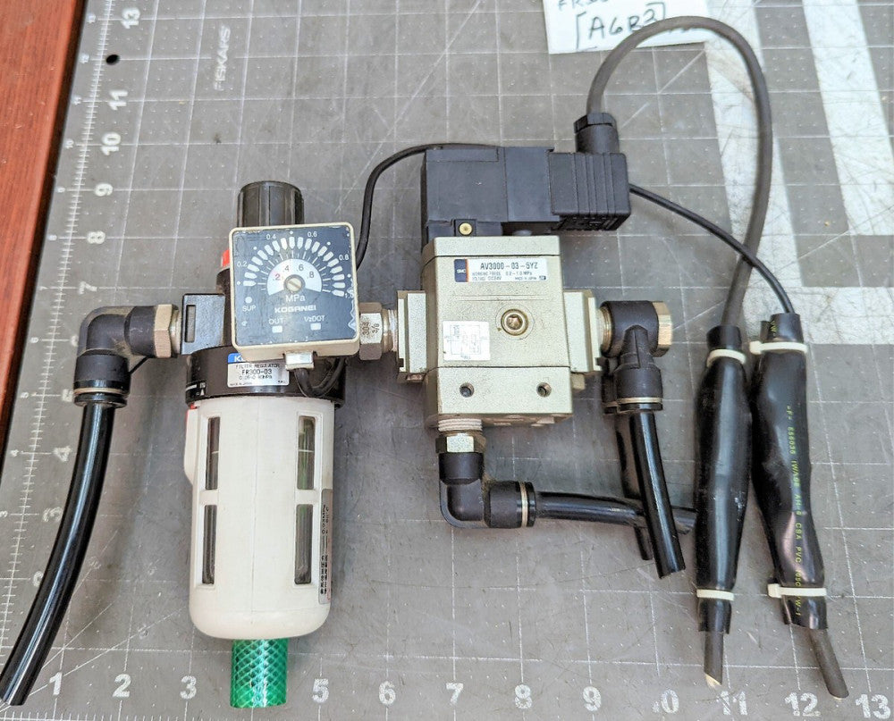 Koganei FR300-03 Filter Regulator & SMC Soft Start Up Valve AV3000-03-5YZ [A6B3]