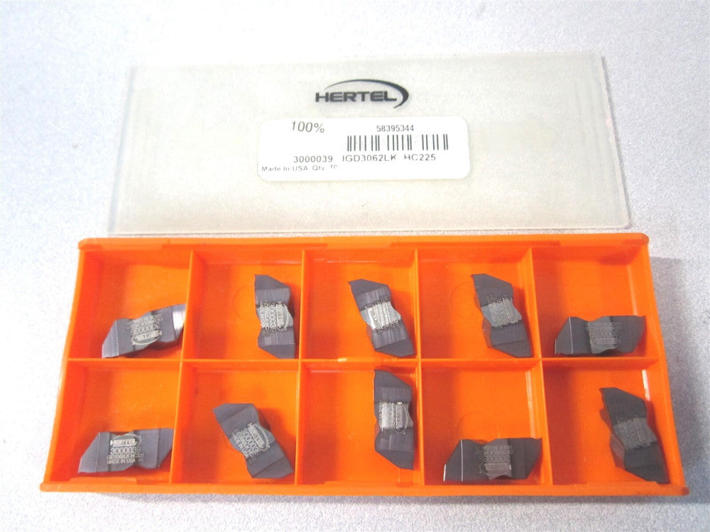 (3000039) IGD3062LK HC225 Carbide TiAlN LH Grooving Insert - Pack of 10 