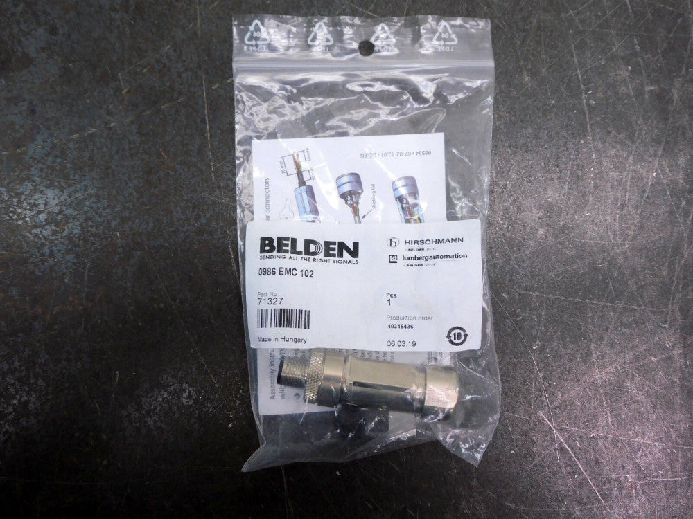 Belden 0986 EMC 102 Circular Plug Connector M12 4 Position 71327 0986EMC102