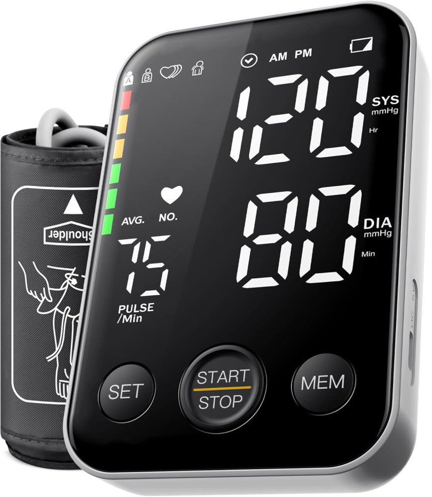 Blood Pressure Monitor Accurate Adjustable Digital BP Cuff Kit Large, Black 