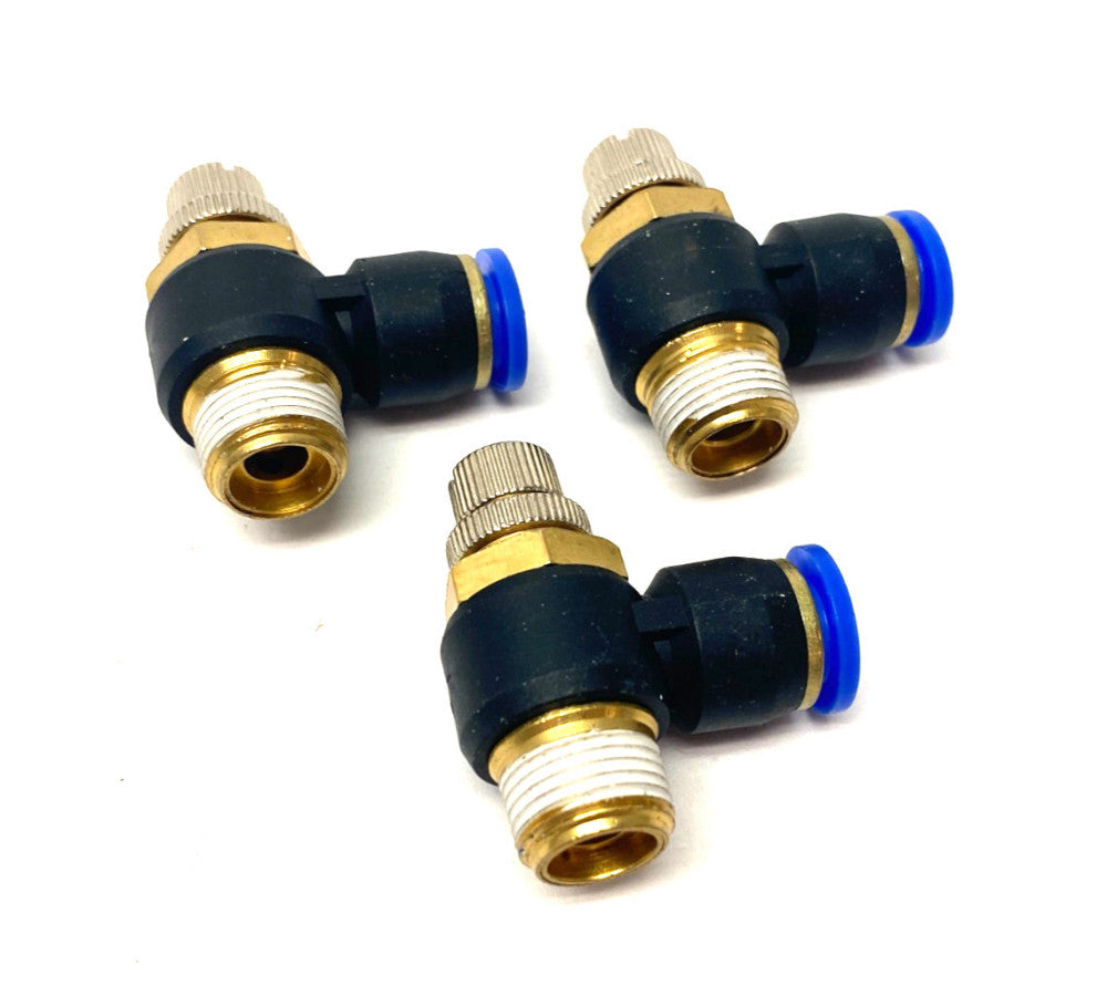 SNS JSC10-03 Flow Throttle/Speed Control Elbow Valve Fitting 10mm Tube LOT OF 3