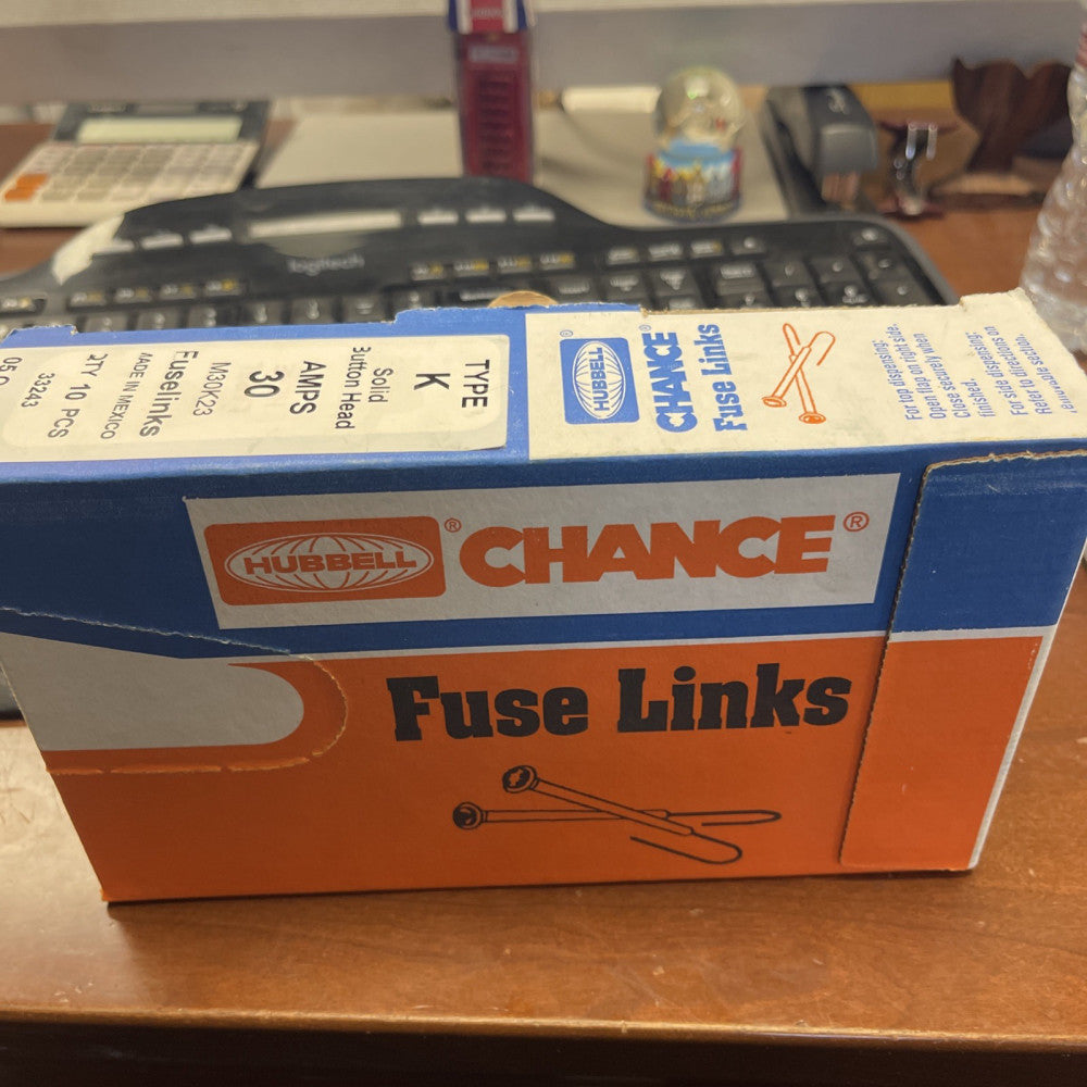 (2 PC LOT) NEW HUBBELL CHANCE M30K23 FUSE LINK 30A 30 AMP *FREE SHIPPING*