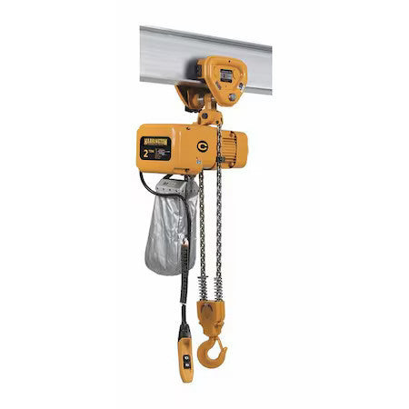 Harrington Nerp020c-10 Electric Chain Hoist, 4,000 Lb, 10 Ft, Push Trolley,
