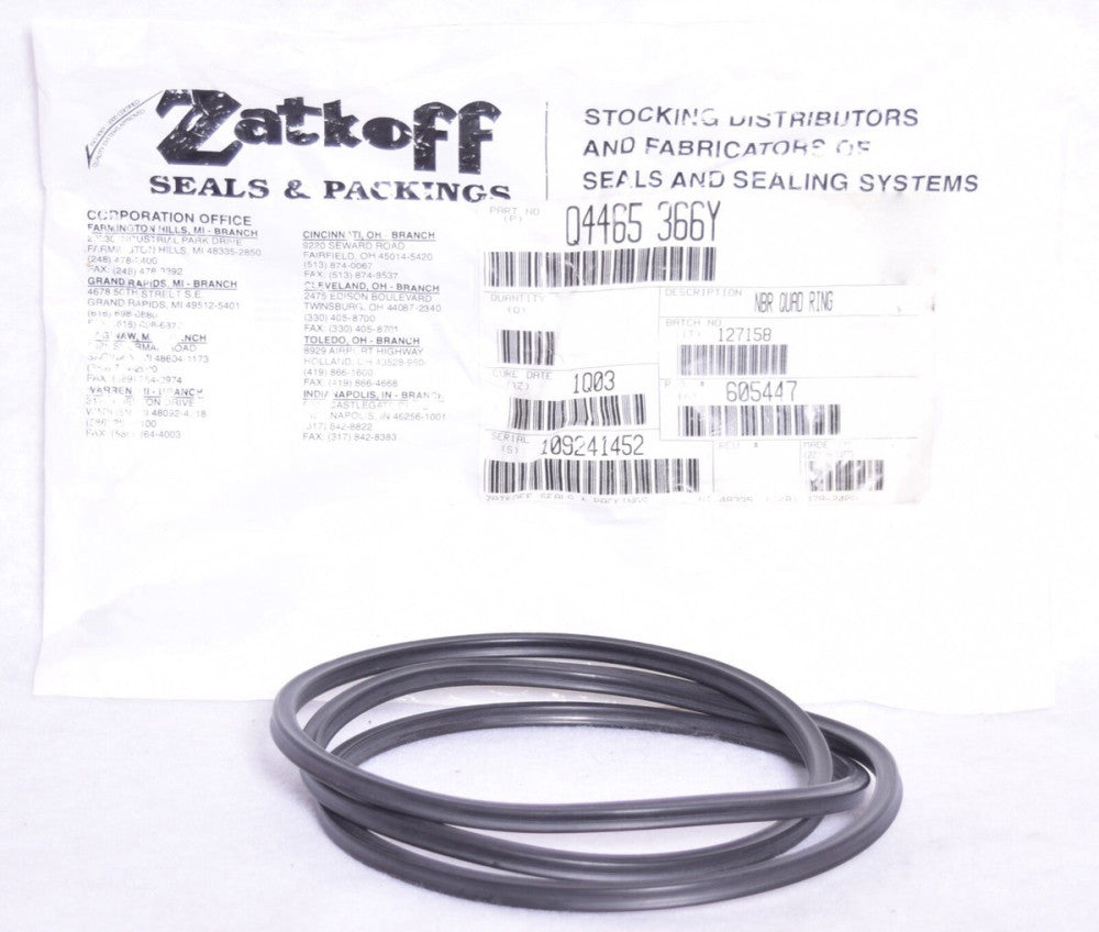Zatkoff Seal Q4465 366Y NBR Quad Ring