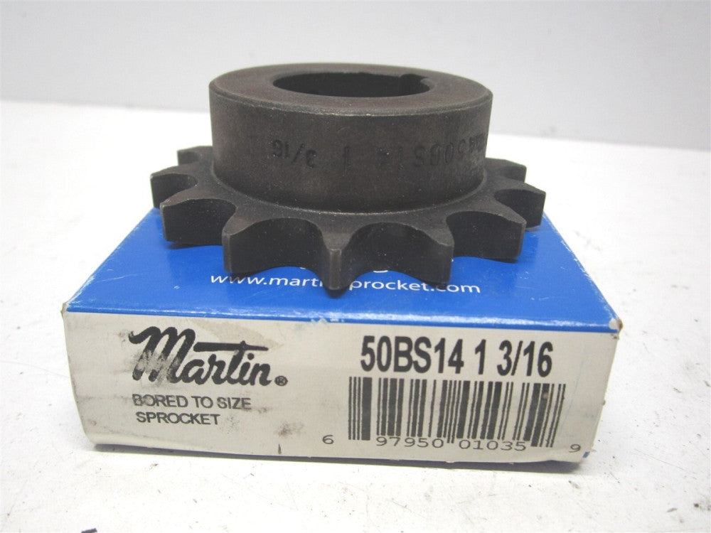 Martin (50BS14) 1-3/16" 1/4" X 1/8" Keyway 14 Tooth Sprocket