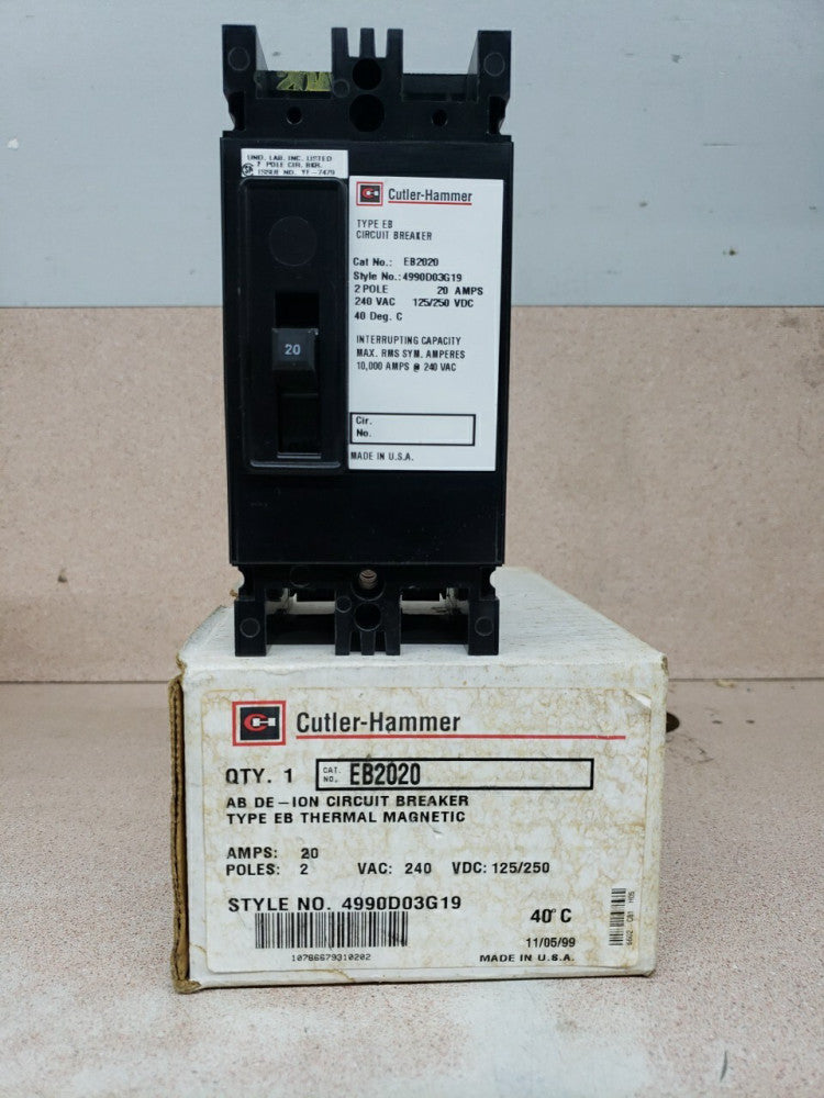 NOS  Westinghouse EB2020 Circuit Breaker, 20A, New old stock