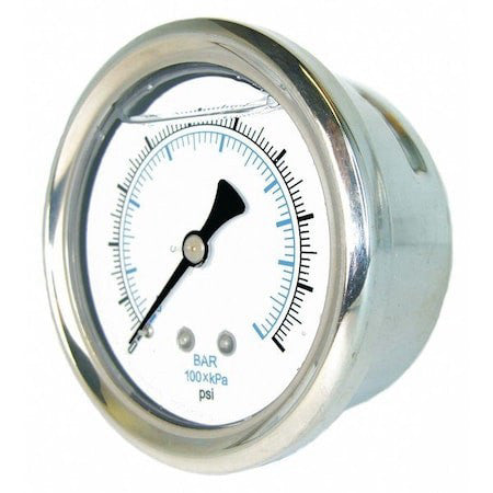 Pic Gauges 202L-404Ce Industrial Compound Gauge, 30 To 0 Psi, 4 In Dial, 1/4 In