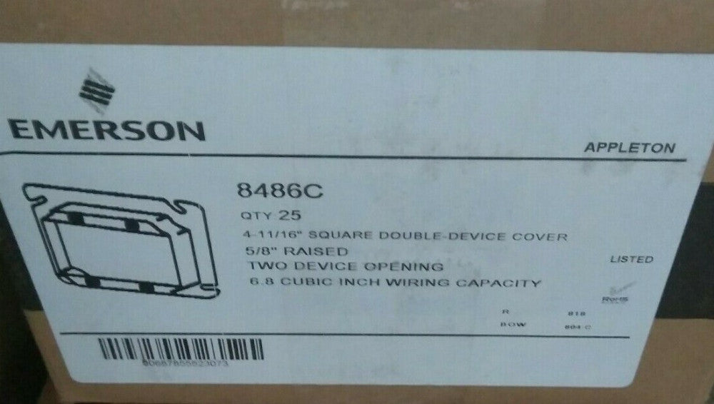 NEW EMERSON SQUARE DOUBLE DEVICE COVER 8486C