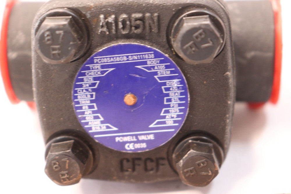Powell Piston Check Valve Class 800 Forged Carbon Steel 3/4" PC08SA58GB 
