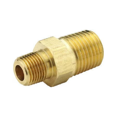Parker 216P-8-6 Hex Nipple, Brass, 1/2 X 3/8 In, Mnpt