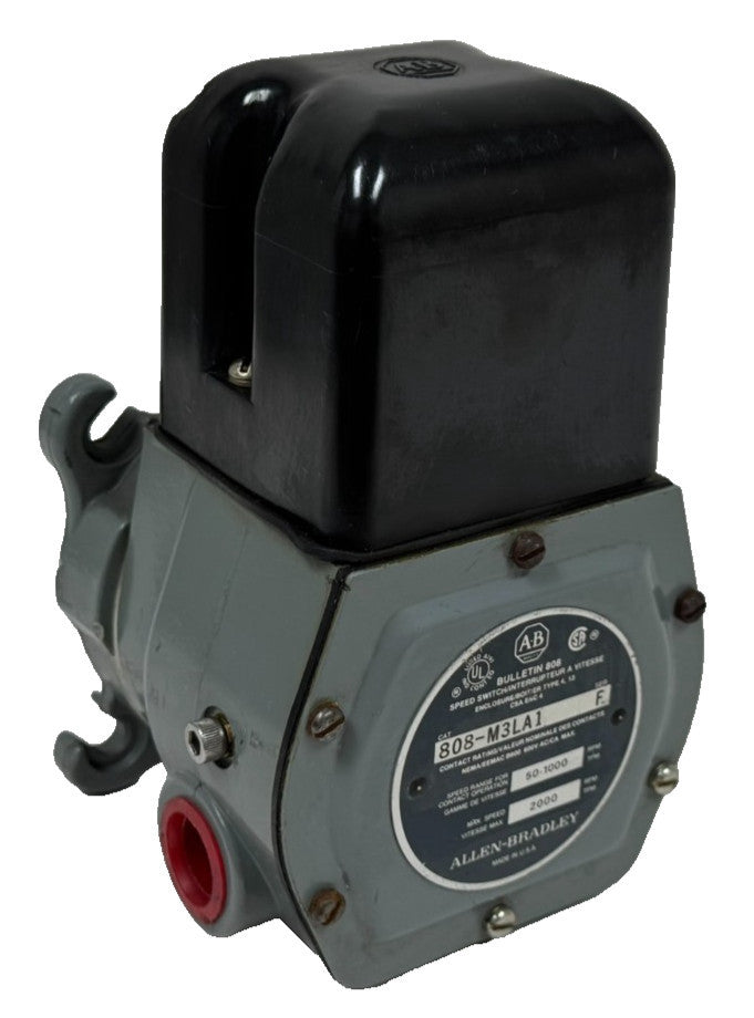 NEW ALLEN BRADLEY 808-M3LA1 SPEED SWITCH SER. F 50-1000RPM 2000MAX RPM