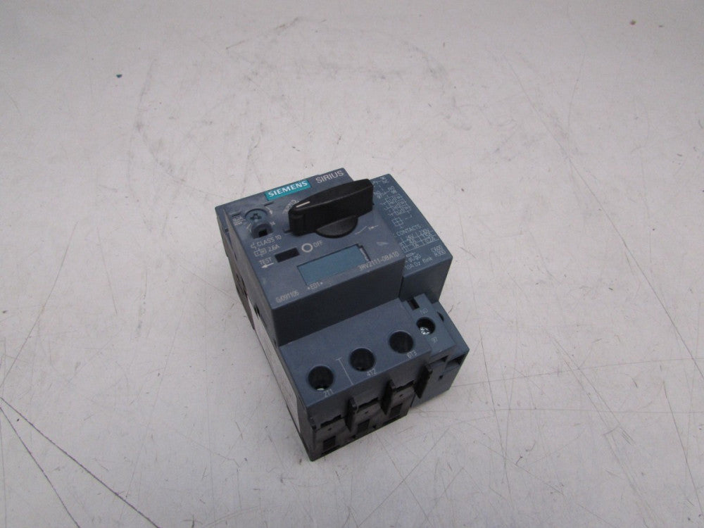 SIEMENS 3RV2111-0BA10 SIRIUS MANUAL MOTOR STARTER 600V 0.2FLA MAX NICE USED M/O