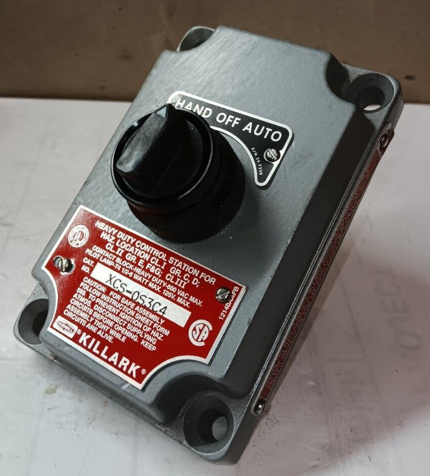 NEW KILLARK XCS-0S3C4 EXPLOSION PROOF CONTROL STATION COVER HAND/OFF/AUTO SWITCH