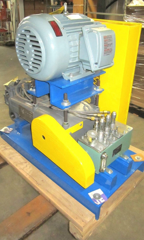 MYERS (MA-15M-DI) Triplex Hydraulic Pump, Motor, Lubricator Skid Mount Assembly