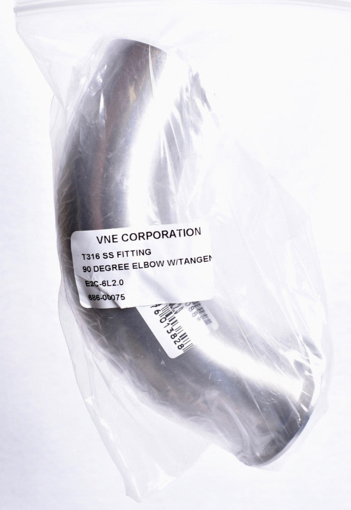 VNE Elbow 316L Stainless SS Clamp x Butt Weld 2" x 2" Tube OD  E2C-6L2.0