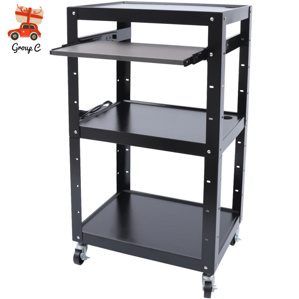 AV Cart Cold-rolled Steel Rolling Standing Desk Home Office Desk with Wheels  US