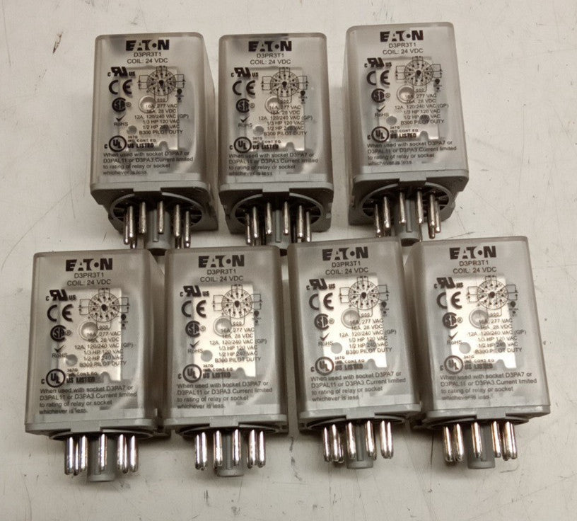 EATON D3PR3T1 Relay 24V Coil (Lot Of 7)