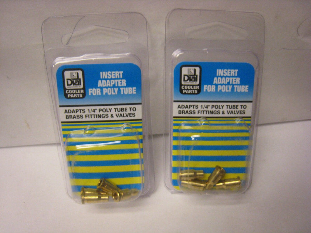 2 packs Dial Adapter 1/4 " Box/4 Tube connects 1/4" poly tubing to Comp. fitting