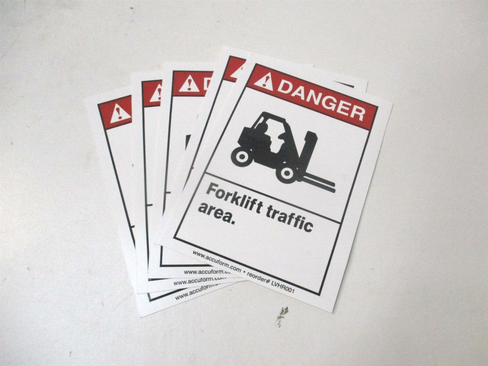 Accuform (LVHR001VSP) 3-1/2" x 5" Danger Forklift Traffic Area - Lot of 5