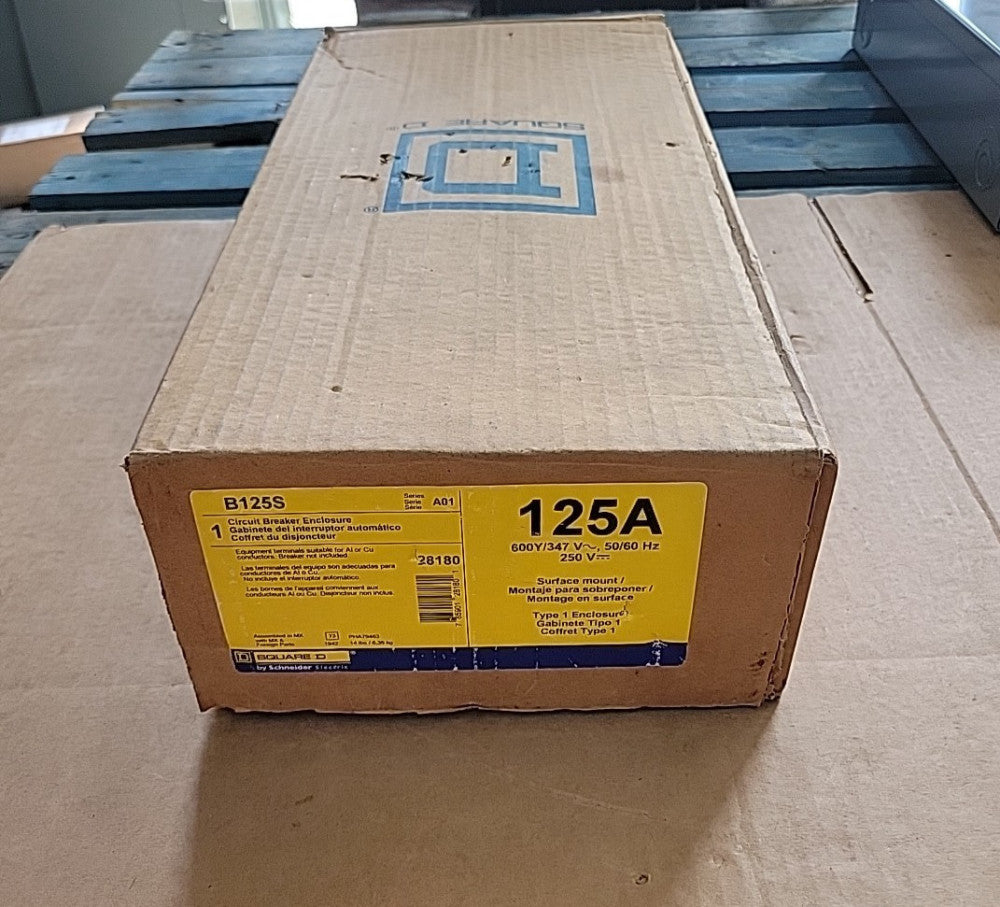 NEW Square D B125S 3 P 125 A 347V Circuit Breaker Enclosure