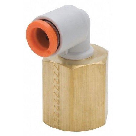 Smc Kq2lf11-36A Female Elbow, Push-To-Connect X Fnpt, 3/8 In Tube Od, 3/8 In