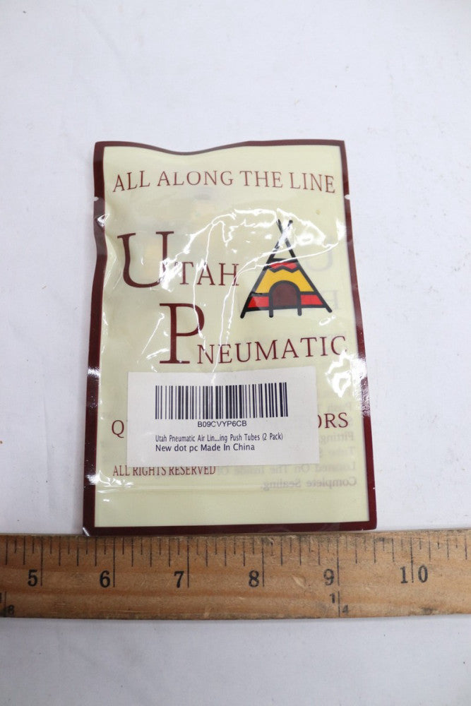 (2-Pk) Utah Pneumatic Straight Union D.O.T Approved Air Line Brake Tube Fitting 