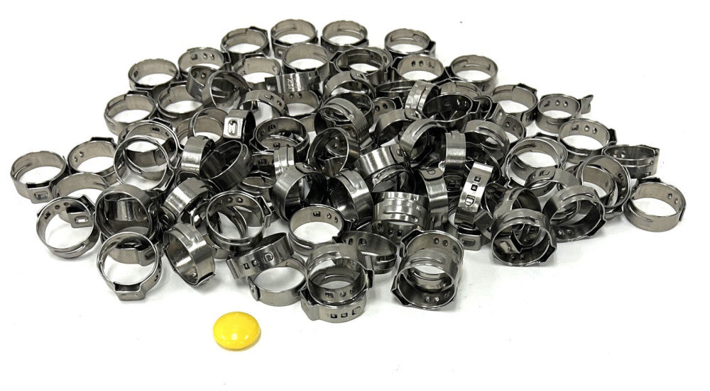 PEX CINCH CLAMPS RINGS 3/4" 304 STAINLESS STEEL LOT OF 100