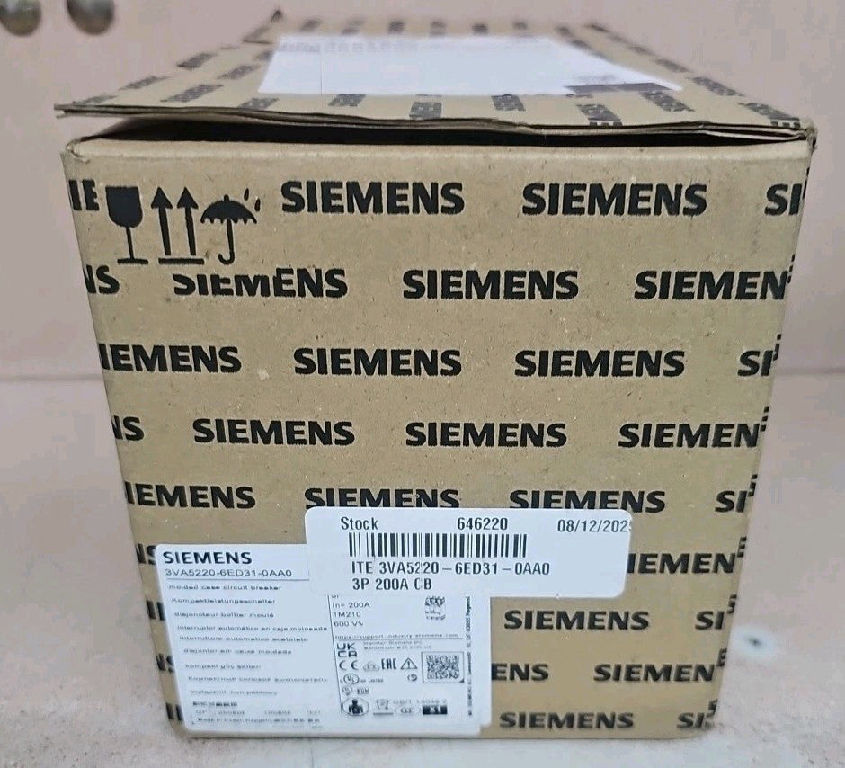 Siemens 3VA5220-6ED31-0AA0 600V 200amp Circuit Breaker. New