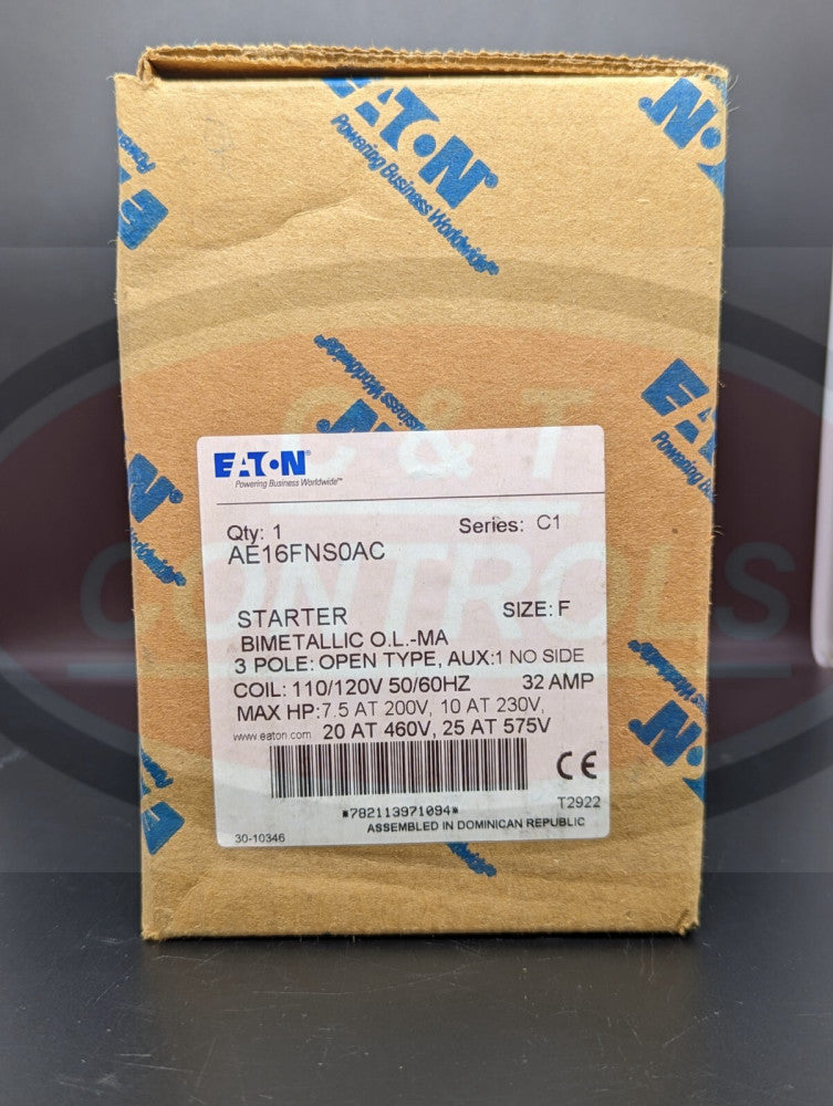 Eaton AE16FNS0AC IEC Size F 120V Open Starter New In Box USA Stock