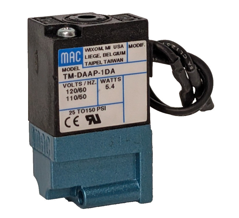 MAC Valves TM-DAAP-1DA Solenoid Valve 120v/60hz 110v/50hz 5.4 watts 25-150 psi