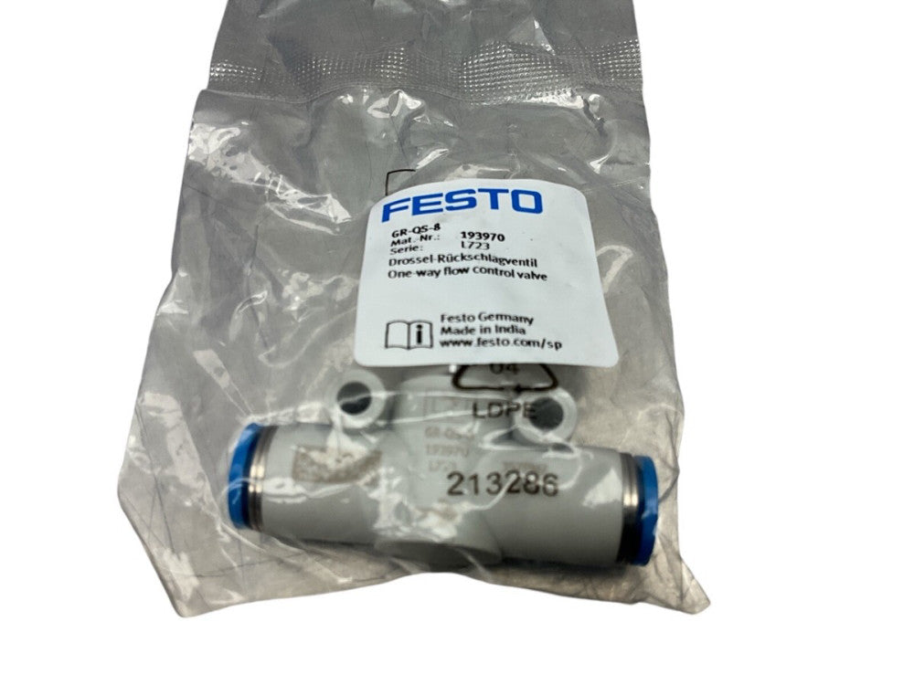 1PC NEW FESTO GR-QS-8 193970 One-way Flow Control Valve