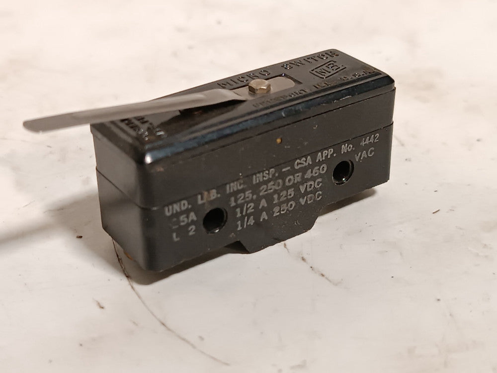 Honeywell Micro Switch WZ-2RL-A2 Snap Action Limit Switch, 15A, 125-250/480VAC