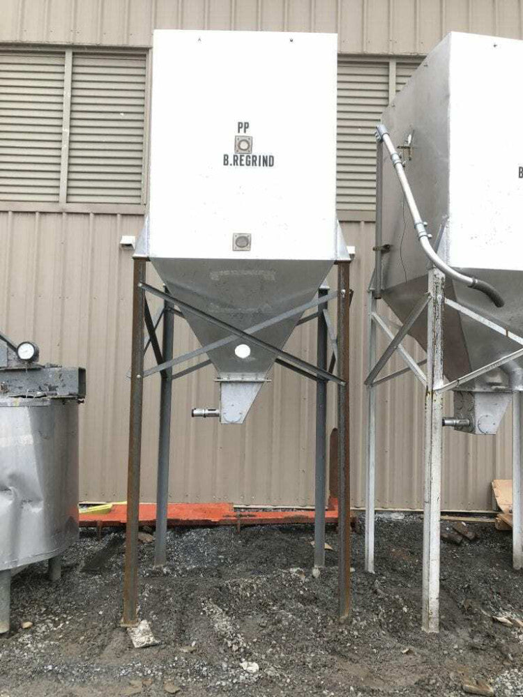 550 Gallon Stainless Storage Silo w/ Box Probe for Vacuum Conveyor System