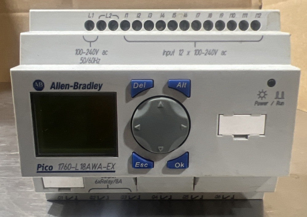Allen Bradley 1760-L18AWA-EX Ser A Pico Controller 18-Pt I/O w/ RTC Nos Surplus